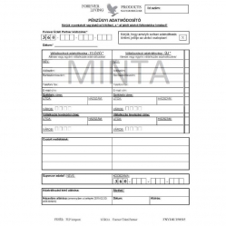 Pénzügyi adatmódosító nyomtatvány